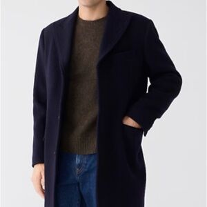 J. Crew Ludlow Navy Pinstripe Topcoat